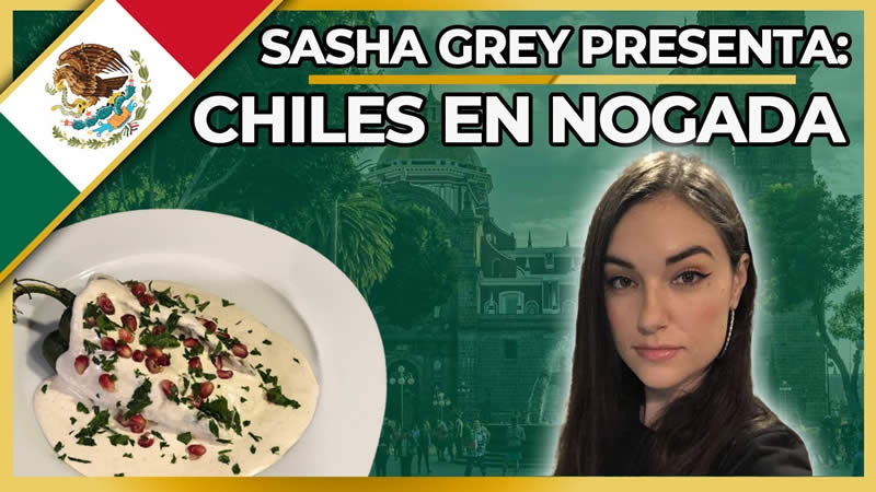 ¿Que fue de Sasha Grey? Pues ahora cocina chiles en nogada en youtube!